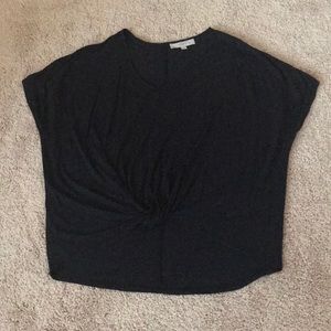 LOFT twist front black shirt M